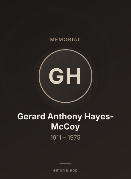 Memorial portrait of Gerard Anthony Hayes-McCoy