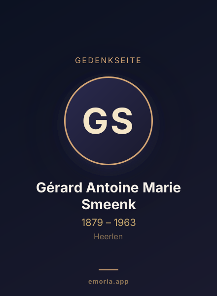 Gedenkportrait von Gérard Antoine Marie Smeenk