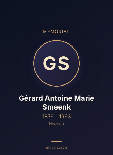 Memorial portrait of Gérard Antoine Marie Smeenk
