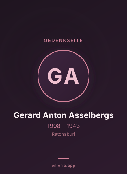 Gedenkportrait von Gerard Anton Asselbergs