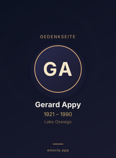 Gedenkportrait von Gerard Appy
