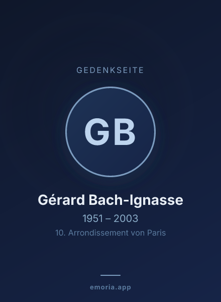Gedenkportrait von Gérard Bach-Ignasse