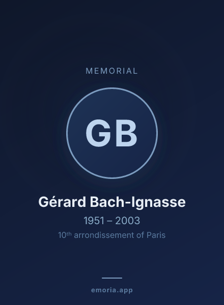 Memorial portrait of Gérard Bach-Ignasse