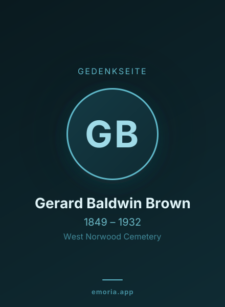 Gedenkportrait von Gerard Baldwin Brown