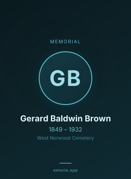 Memorial portrait of Gerard Baldwin Brown