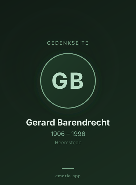 Gedenkportrait von Gerard Barendrecht