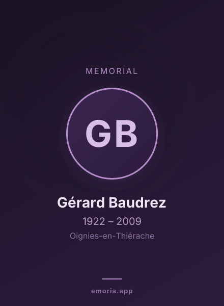 Memorial portrait of Gérard Baudrez