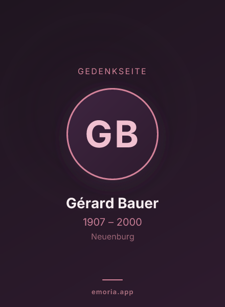 Gedenkportrait von Gérard Bauer