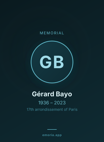 Memorial portrait of Gérard Bayo