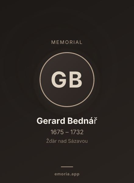 Memorial portrait of Gerard Bednář