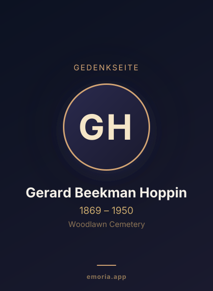 Gedenkportrait von Gerard Beekman Hoppin