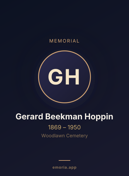 Memorial portrait of Gerard Beekman Hoppin