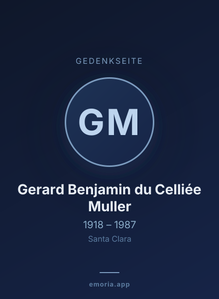 Gedenkportrait von Gerard Benjamin du Celliée Muller