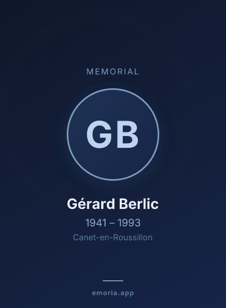 Memorial portrait of Gérard Berlic