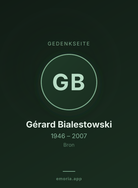 Gedenkportrait von Gérard Bialestowski