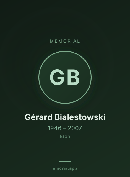 Memorial portrait of Gérard Bialestowski