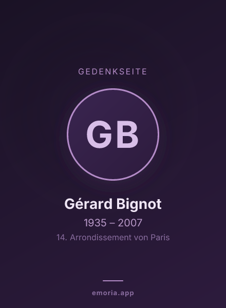 Gedenkportrait von Gérard Bignot