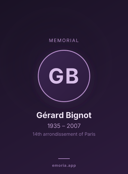 Memorial portrait of Gérard Bignot