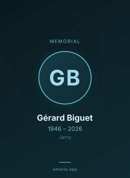 Memorial portrait of Gérard Biguet