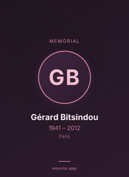 Memorial portrait of Gérard Bitsindou