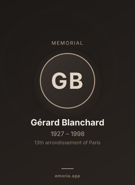 Memorial portrait of Gérard Blanchard