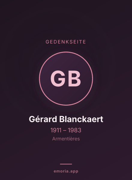 Gedenkportrait von Gérard Blanckaert