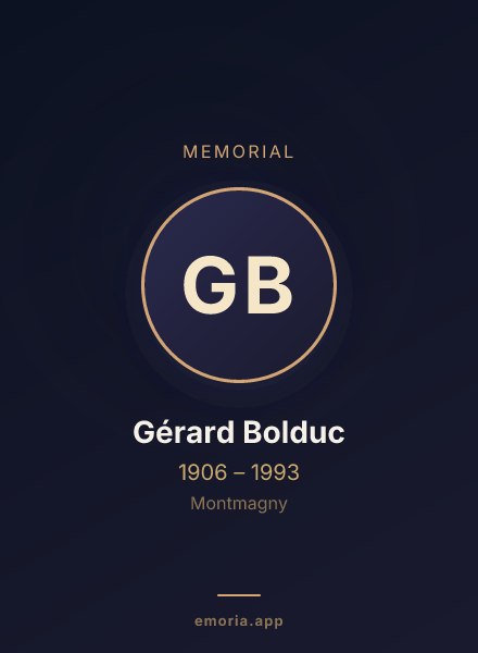 Memorial portrait of Gérard Bolduc