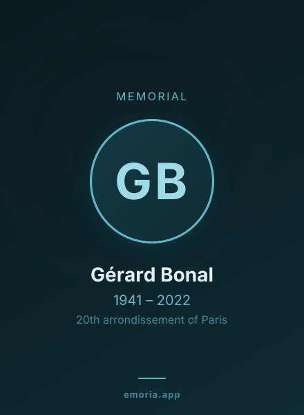 Memorial portrait of Gérard Bonal