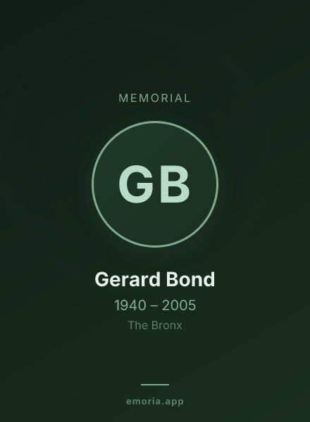 Memorial portrait of Gerard Bond