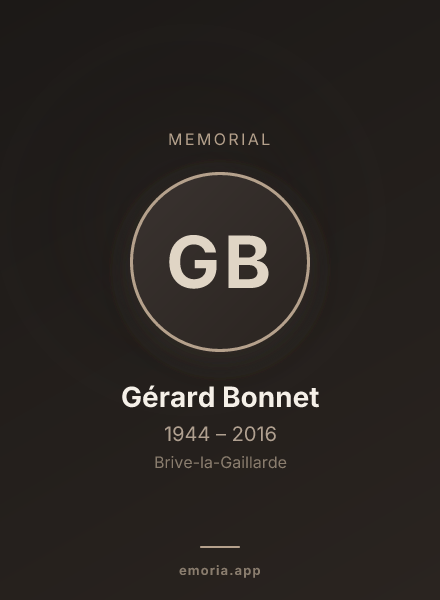 Memorial portrait of Gérard Bonnet