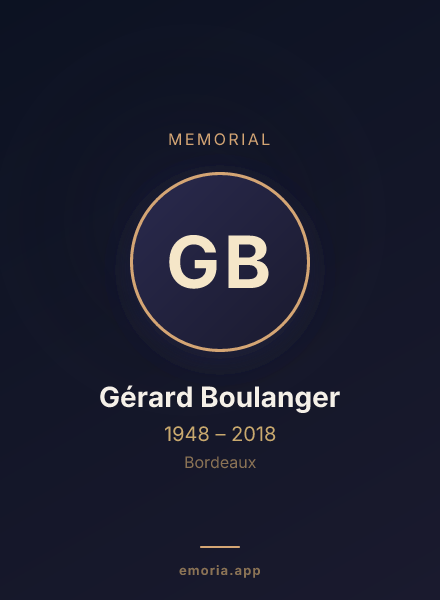 Memorial portrait of Gérard Boulanger