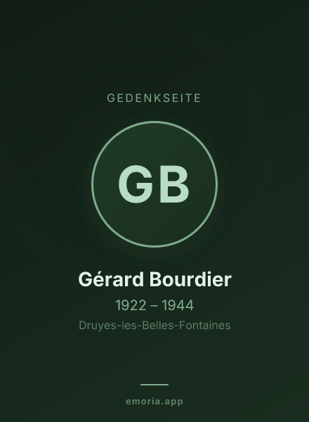 Gedenkportrait von Gérard Bourdier
