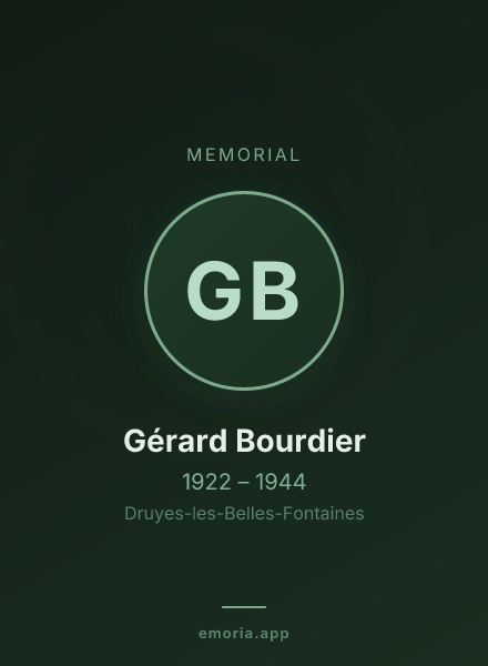 Memorial portrait of Gérard Bourdier