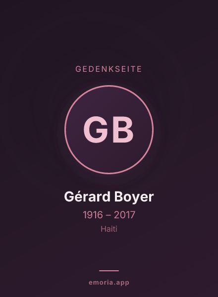 Gedenkportrait von Gérard Boyer