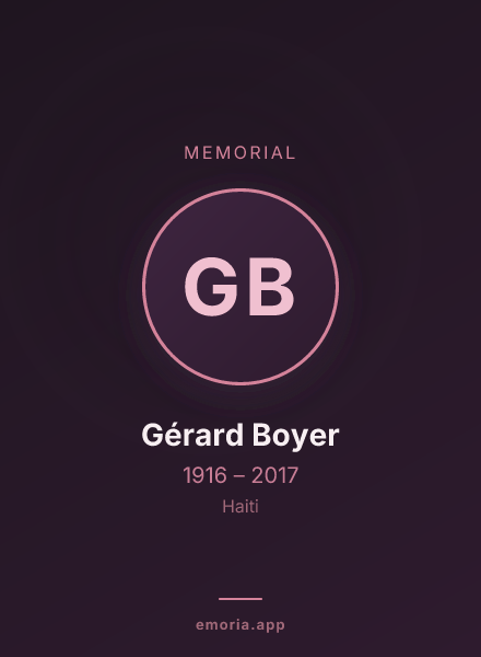 Memorial portrait of Gérard Boyer