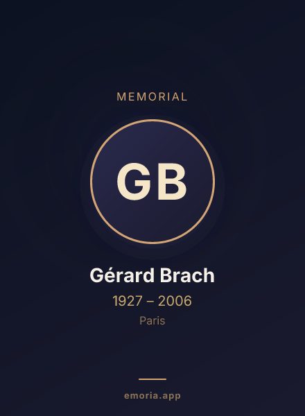 Memorial portrait of Gérard Brach
