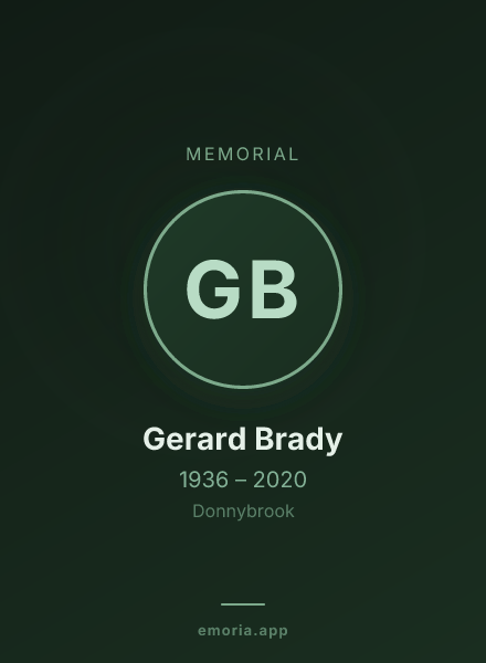 Memorial portrait of Gerard Brady
