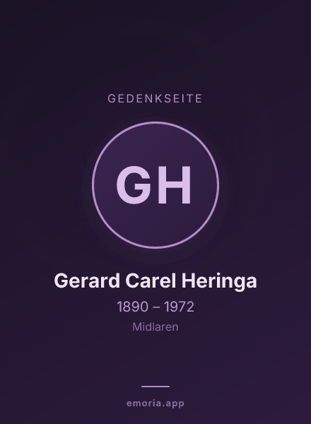Gedenkportrait von Gerard Carel Heringa