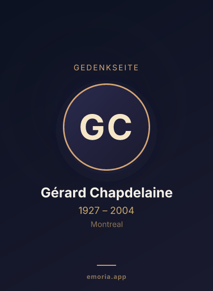 Gedenkportrait von Gérard Chapdelaine