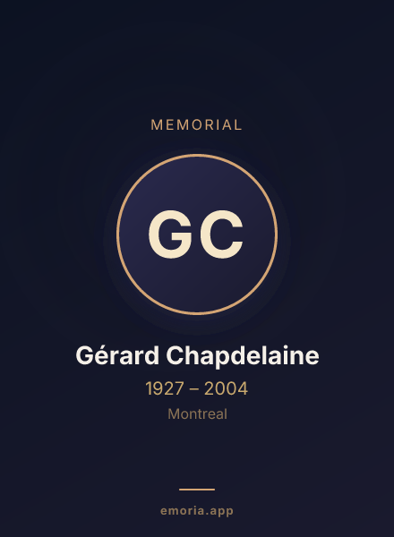 Memorial portrait of Gérard Chapdelaine