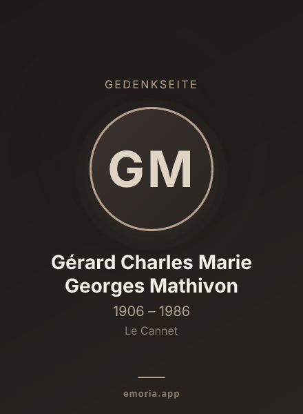 Gedenkportrait von Gérard Charles Marie Georges Mathivon