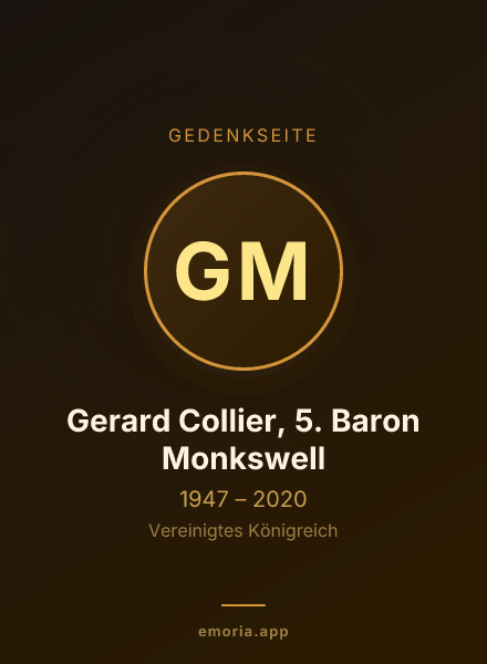 Gedenkportrait von Gerard Collier, 5. Baron Monkswell
