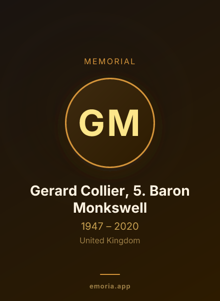 Memorial portrait of Gerard Collier, 5. Baron Monkswell