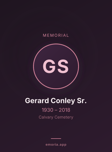 Memorial portrait of Gerard Conley Sr.