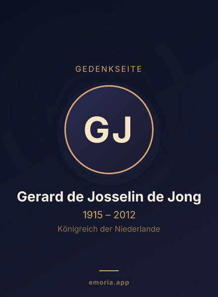 Gedenkportrait von Gerard de Josselin de Jong