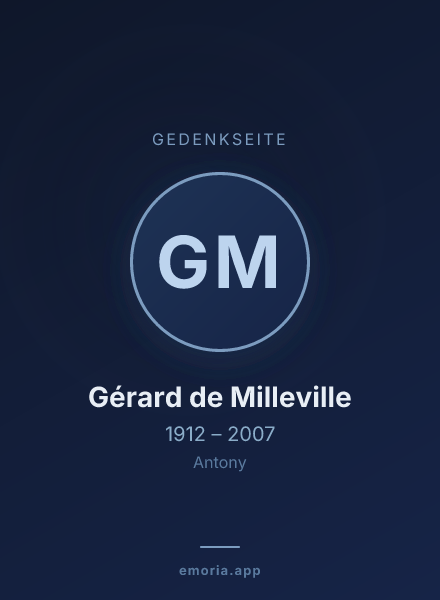 Gedenkportrait von Gérard de Milleville
