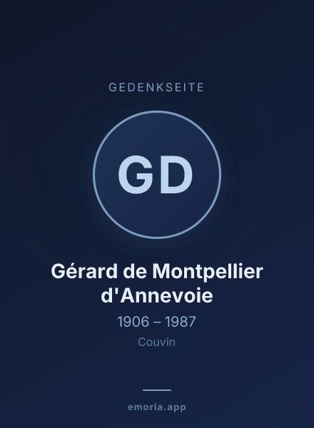 Gedenkportrait von Gérard de Montpellier d'Annevoie