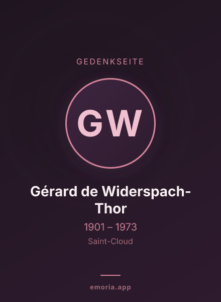 Gedenkportrait von Gérard de Widerspach-Thor