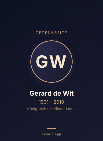 Gedenkportrait von Gerard de Wit