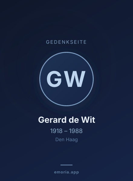 Gedenkportrait von Gerard de Wit